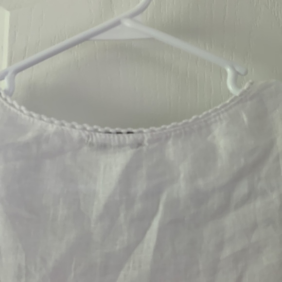 Alessia Pacini White Linen and Lace Cap Sleeve Top Small white boho‎ Lagenlook - Picture 8 of 10